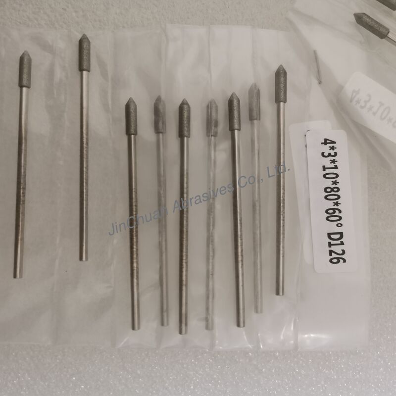 Custom-Made 4*3*10*80mm  17°-120° D126 Electroplated Grinding bits For Cemented Carbide