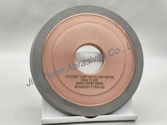 125 mm 1V1 20 graden Hybride Bond Diamanten slijpwielen voor Fluting en Gashing