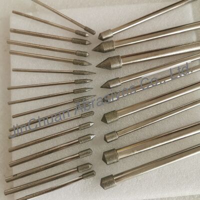 Op maat gemaakte 12*10*10*120mm 45°-120° D126 elektrogeplateerde slijpstiften voor gecementeerd carbide