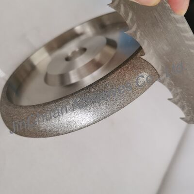 Geelektroplateerd CBN-scherpingswiel met tandpitch 22 mm en innerlijk gat 25,4 mm voor bandzaagblad